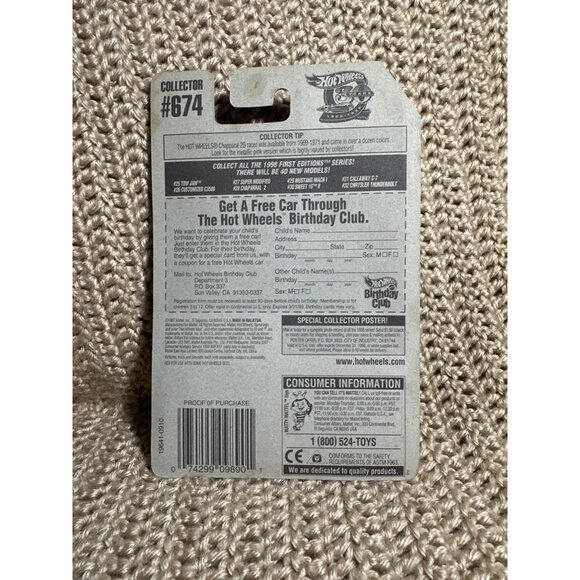 Hot Wheels 1998 First Editions Sweet 16 II Die Cast Car - Picture 2 of 2